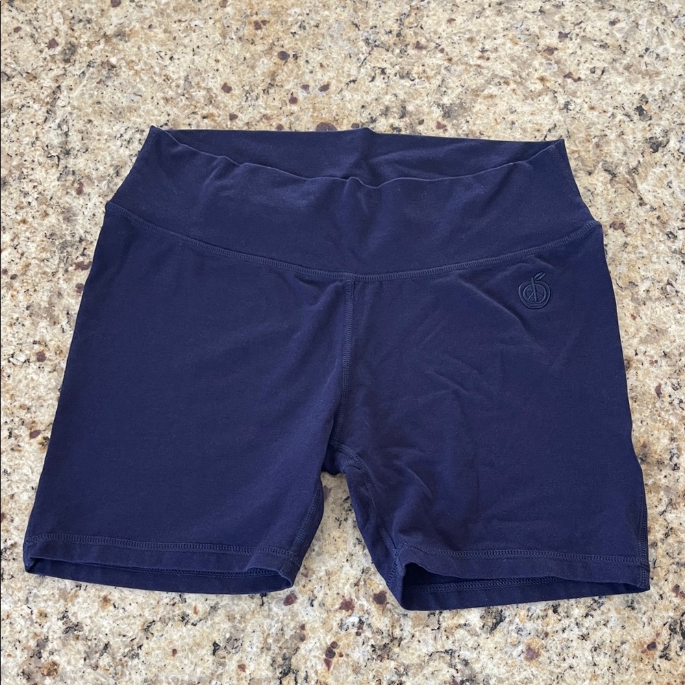 Green Apple Bamboo yoga or bike shorts.  Navy, L.  Like new